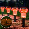 Solar Pathway Lights Outdoor 4 Pack, Red LED Driveway Light