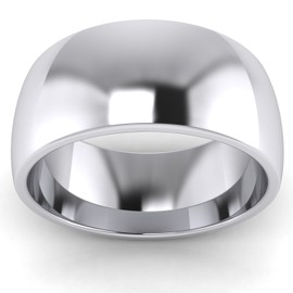 LANDA JEWEL Mens Sterling Silver 9mm Super Heavy Court Shape Polished Wedding Ring (8.5)