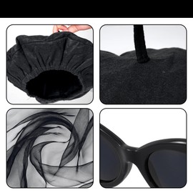 choyaxo 5pcs Mime Costume Accessories Set Including Beret Hat Scarf Gloves Sunglasses Suspender for Women