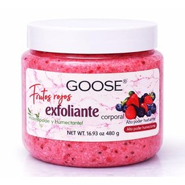 GOOSE Body Scrub Exfoliante Corporal 480 g – Frutos Rojos, Piel Suave al Instante, Spa en Casa
