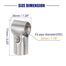sourcing map T Pipe Clamp Connector 2pcs Structural Pipe Connector Chain Link Fence Clamp Stainless Steel Corner Fitting End Rails Clamp, Fit OD 1-1/4 Inch(30mm)