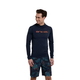 Animal Sonny Mens Logo Rash Vest - Quick Drying Top with UPF 50+, Chlorine & Saltwater Resistant - for Beach & Surf Navy XS