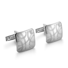 Stylish Solid Silver Cufflinks For Men With Modern Chevron Design