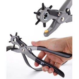 UNCO- Leather Hole Punch Tool, Multi Hole Sizes for Belts and Leather