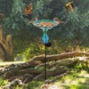John's Studio Peacock Bird Bath for Outdoor - Glass Bowl