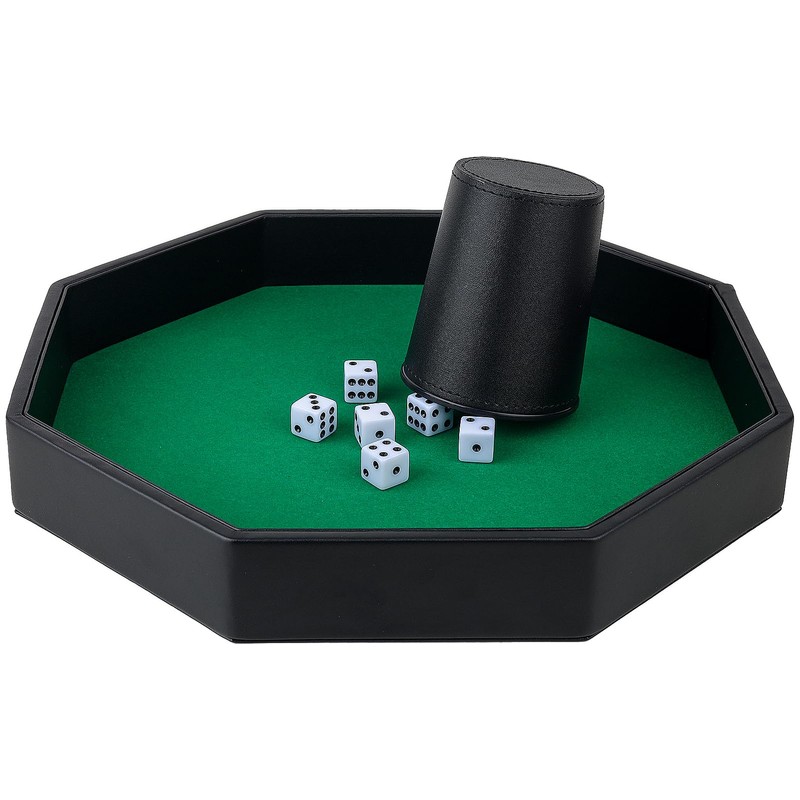 Gesserit Dice Board with Felt Pad, Green Felt Lined PU