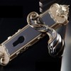 Eapmic Antique Gold Privacy Door Security Entry Handle Lock Mortise