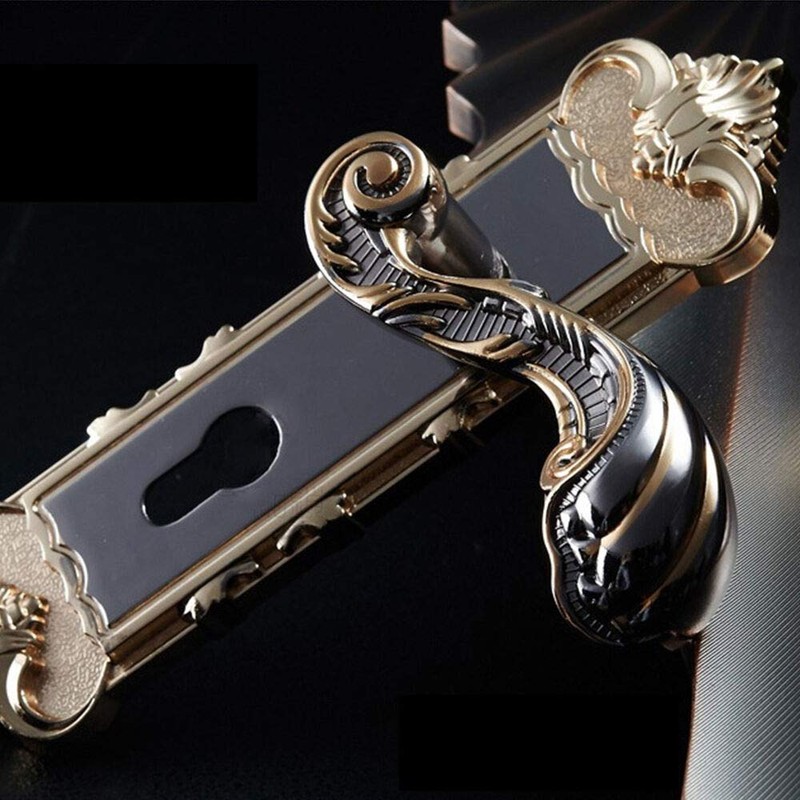Eapmic Antique Gold Privacy Door Security Entry Handle Lock Mortise