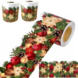 118 Feet Christmas Garland Bulletin Board Border Roll, Christmas Festivals School Home Office Holiday Sticker Handmade DIY Decorations