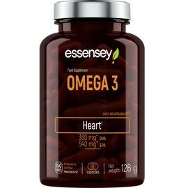 Essensey Omega 3 Fish Oil Capsules with DHA, EPA & Vitamin E - 90 Softgels for Brain Heart & Eye Health - Essential Fatty Acids Supplement