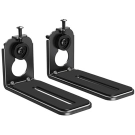 Part King Black Universal Soundbar Wall Mount Brackets Screw or Sticky Pad Arm Shelf for Sound Bar