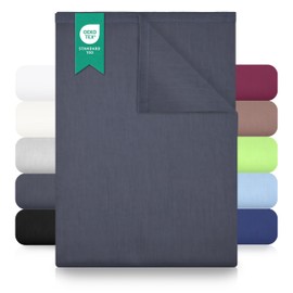 GREEN MARK Textilien Classic Bed Sheets, Flat Sheets, House Blanket, 100% Cotton, without Elasticated Band, Available in Many Sizes and Colours, Size: 140 x 200 cm, Anthracite/Grey