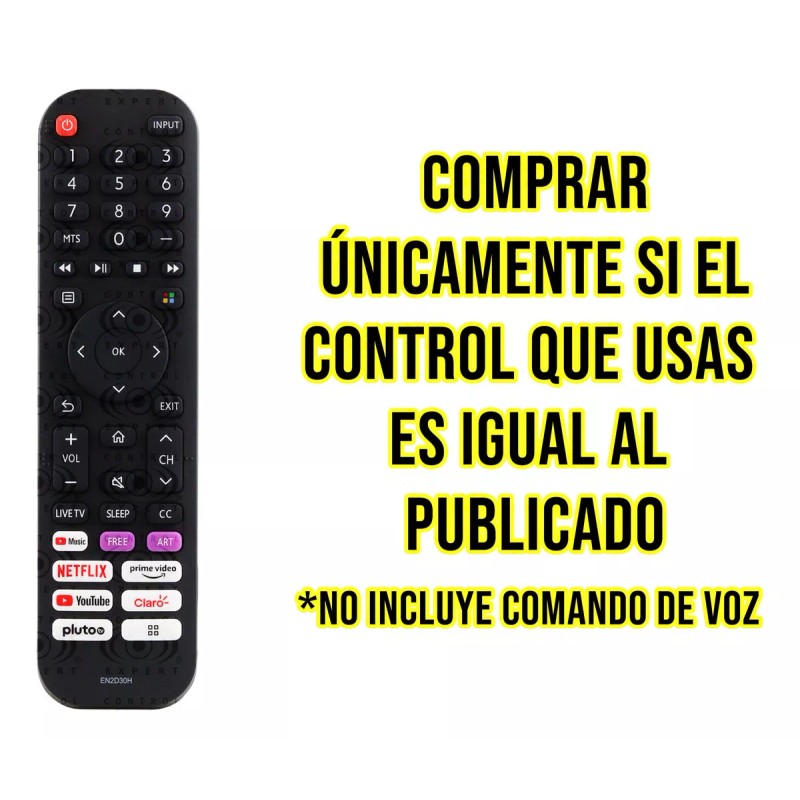 Control Compatible Con Hisense Modelo En2d30h Smart Tv