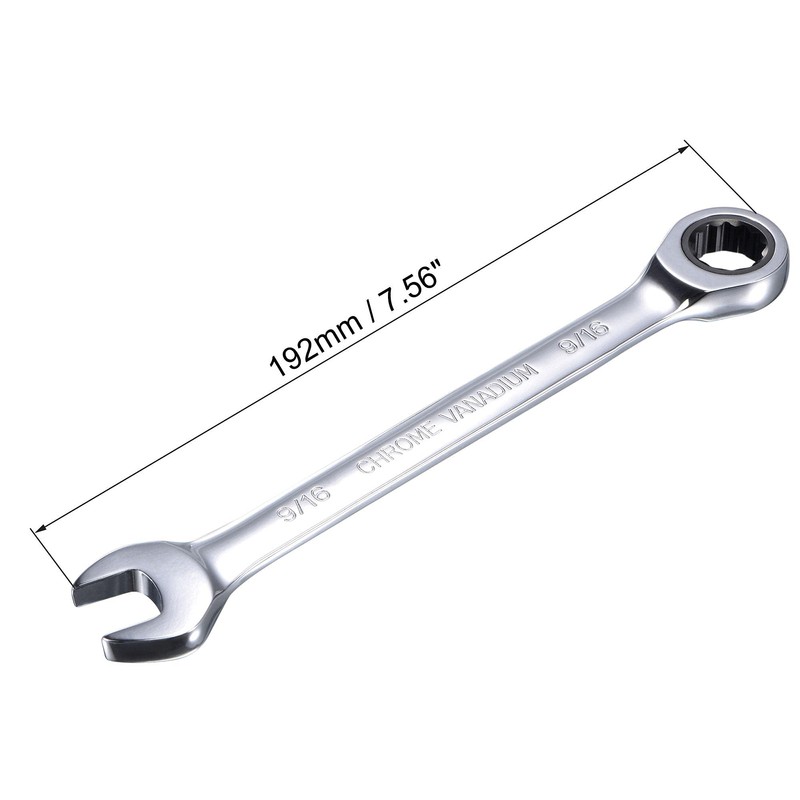 sourcing map 9/16 Inch Ratcheting Combination Wrench SAE 72 Teeth