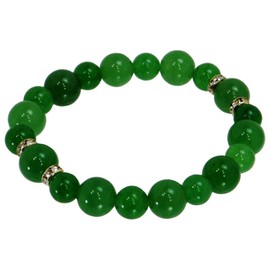 Yunomi Chrysoprase Power Stone Healing Bracelet, 0.4 / 0.3 inch (10 / 8 mm), 10 Balls Each, Size 17, Natural Stone, Green Chalcedony, Stone, chrysoprase