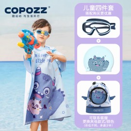 Cuatro Piezas De Maca Azul Transparente Y Pequeño Monstruo A