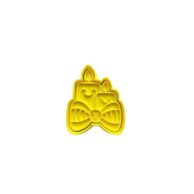 The Cookie Cutter Hub Ausstechform Weihnachtskerzen und passender Präger für