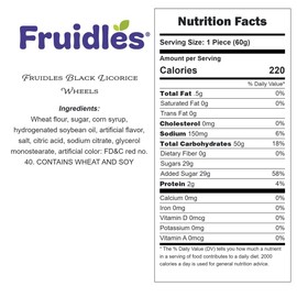 Fruidles Black Licorice Wheels, Gourmet Broadway Wheels Candy, Licorice Rope Laces (1 Pound)