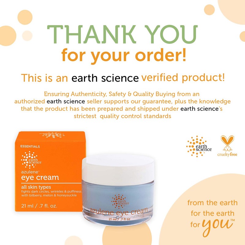 EARTH SCIENCE - Azulene Eye Cream For Puffiness, Dark Circles,