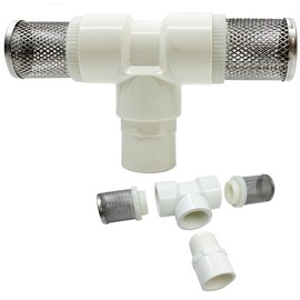 Cotonlake 3/4" T Strainers Steel Filter Cover Connected to 3/4" PVC DN20 Water Pipe, Suction Hose T Strainer Used to Remove Debris and Reduce Solid Entry