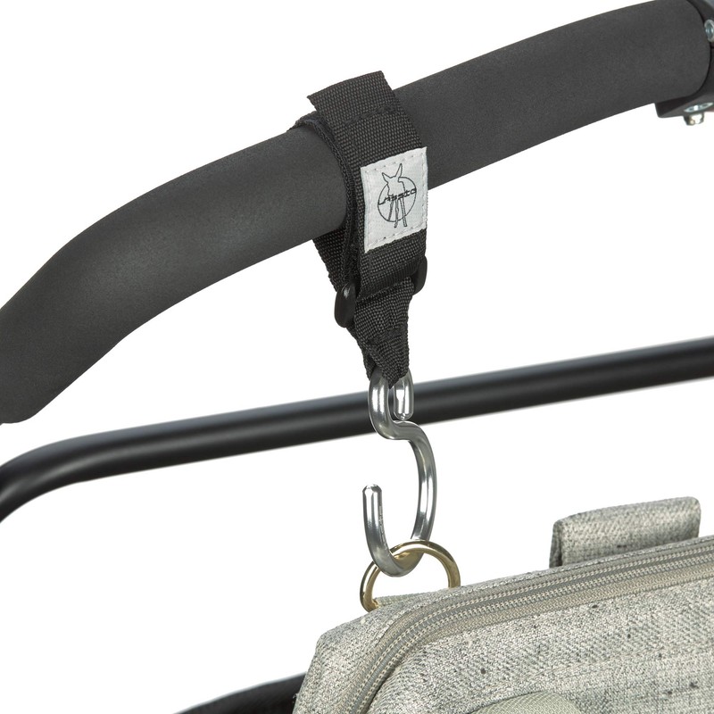LÄSSIG Pushchair Attachment (Pack of 2) Velcro Hook Buggy Hooks
