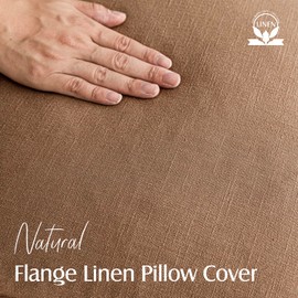 Foindtower Pack of 2, Decorative Linen Soild Throw Pillow Covers Soft Accent Cushion Case Boho Farmhouse Pillowcase for Chair Couch Sofa Bedroom Living Room Home Decor 18 x 18 Inch Light Khaki Brown