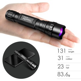 UniqueFire 501F 395nm UV Flashlight, Single Mode Zoomable Handheld Mini Powerful UV Torch, LED UV 395nm Blacklights for Resin Curing,Pet Urine Detection, Paper Currency, etc