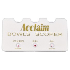 Acclaim Rectangular Pocket Bowls Scorer Scorecheck in White Opponents and Own Score Plus Ends Recessed Dials Red Numbers for Bowling