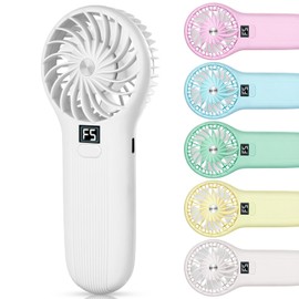 15000RPM Handheld Fan with 5000mAh Battery - High-Speed Portable Fan, 5 Adjustable Speeds, USB Rechargeable, Extra Strong Wind Mini Fans for Travel, Office, Outdoor - Gift for Women/Men/Kids (White)