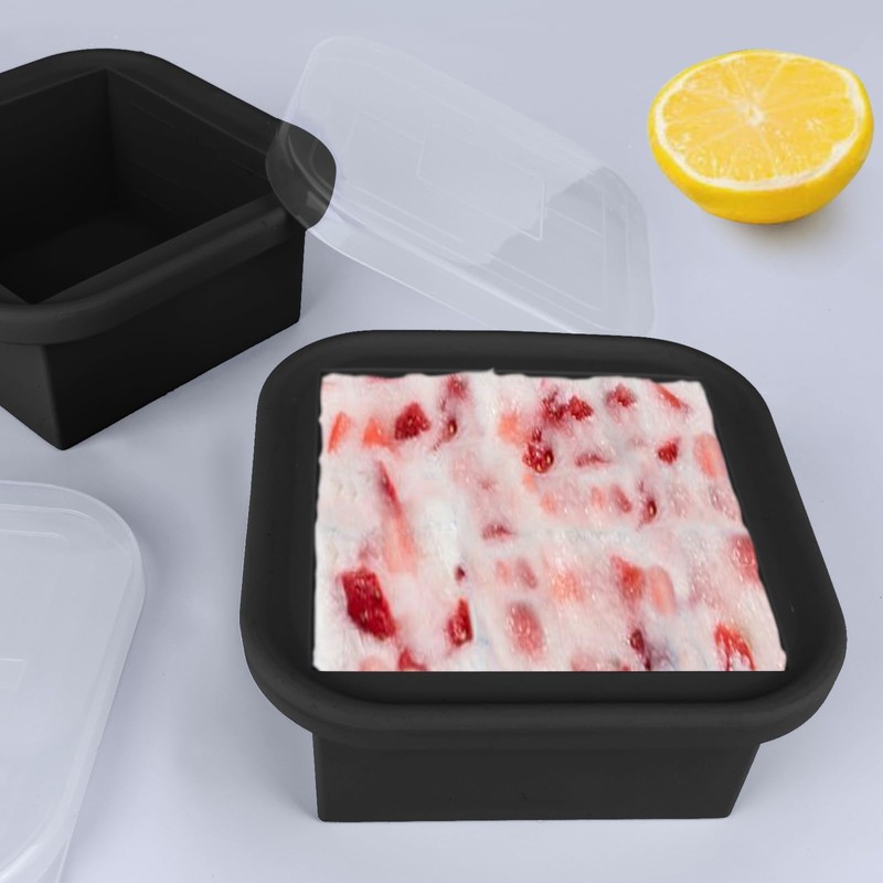 Kinggrand Kitchen 2 Cup Silicone Freezer Trays with Lid 4