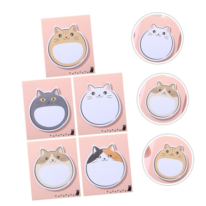 jojofuny Cute Cartoon Cat Memo Pads Portable Note Stickers for