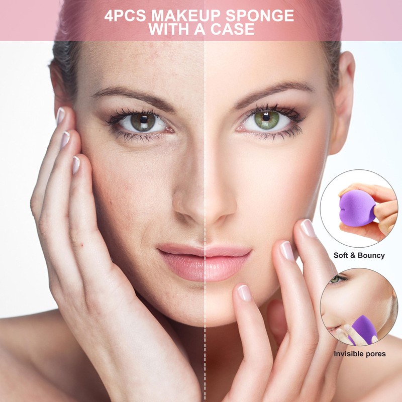 Makeup Sponge DUAIU 4 Pack Beauty Blender Foundation Sponges Set