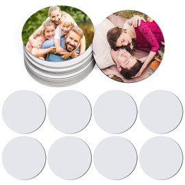 SRIZIAN 16Pcs Sublimation Blank Refrigerator Magnets, DIY Decorative Sublimation Fridge Magnets for Whiteboard Office Calendar Kitchen Home Decor (2.95x2.95inch, Round)