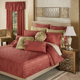 Touch of Class Oxford Classics Quilted Bedding and Accessories Available in 5 Colors to Mix and Match Cinnabar Mini Coverlet Set King