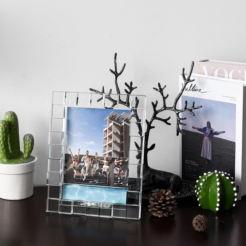 kitCom 5x7Inch Crystal Frame of Keepsake Photo Frames Wedding, Crystal