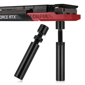 JIZZU GPU Holder Height-Adjustable, 2 Pieces Graphics Card Support, GPU Holder, Black Aluminium Graphics Card GPU Holder, 72 mm - 120 mm