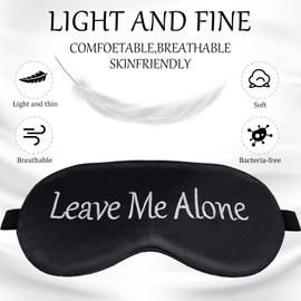 4 Pieces Funny Sleep Mask Silk Eye Mask Soft Blackout Blindfold with Adjustable Strap Sleeping Eye Cover Mask for Women Men Travel, Nap, Meditation (Black, Ink Green, Navy Blue, White)