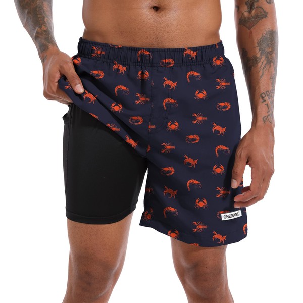 CHEXPEL Men's Swim Trunks Quick Dry Beach Shorts with Pockets