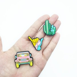 19PCS Blue Summer Shoe Charms with Animal, Plant, Car Designs Shoe Decoration for Sandal, Birthday Gift, or Wristband, or Party Favors for Kids, Boys, Teens, Men