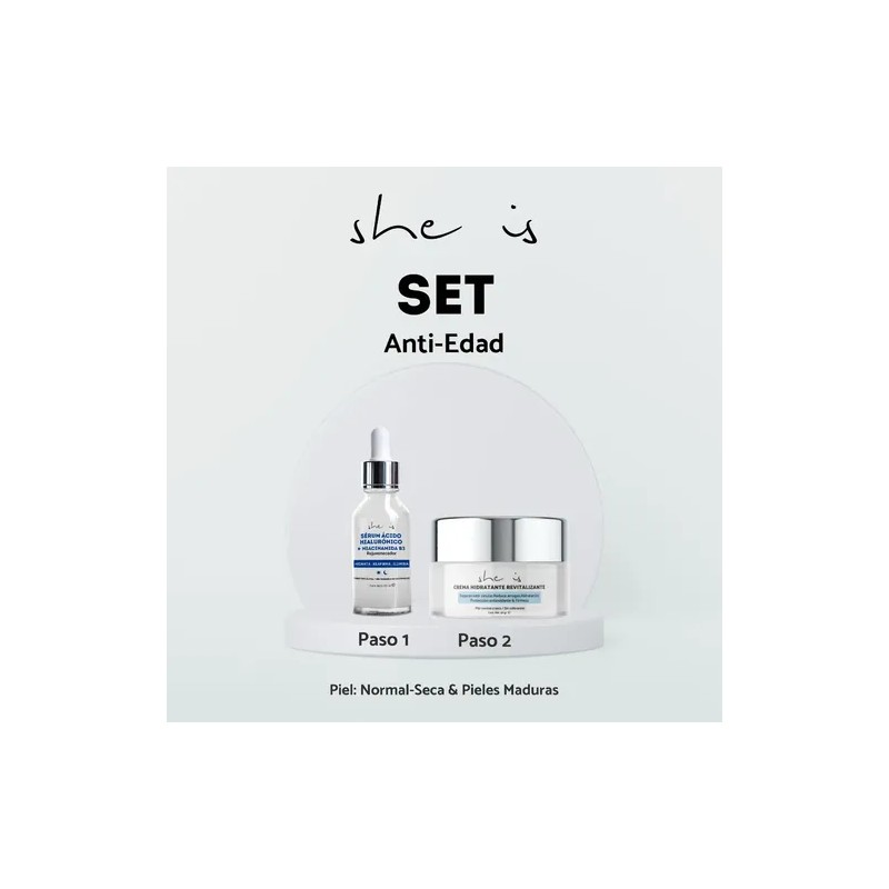 Set Facial Antiedad She Is Skincare (2 Piezas)