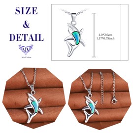 MicVivien Colour Changing Mermaid/Shark/Bear/Dinosaurs/Dolphin Pendant Necklace Stainless Steel Boys Girls Mood Necklaces Fashion Jewellery