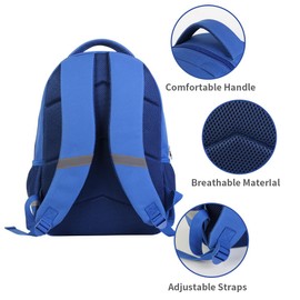 ZRENTAO Kids Backpack, 3D Reflective Cartoon, 600D Polyester & Dual Zippers, 17" Bookbag with Ergonomic Design for boys & girls age 6-18, Gorilla Space Style for school Children Kids