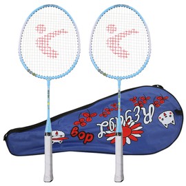 A Pair Aluminium Alloy Cartoon Children Badminton Racket Outdoor Sports Leisure ToyBlue