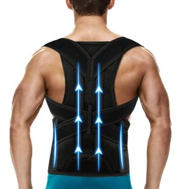 Corrector de postura de espalda para mujeres y hombres - Soporte de espalda de postura ajustable para aliviar el dolor de espalda superior e inferior 