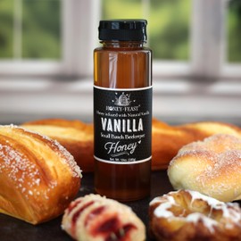 HONEY FEAST Raw Vanilla Honey | 12 Ounces | Unfiltered and Pure | Cold packed and hand poured in Florida, USA