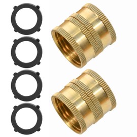 Sanpaint 2 Pack 3/4" Garden Hose Connector with Dual Swivel for Male Hose to Male Hose, Double Female