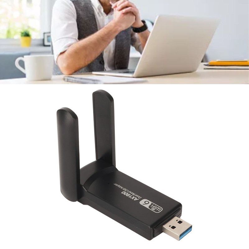 1800Mbps Dual Band WiFi Adapter with Dual 3dbi Antennas 2.4G