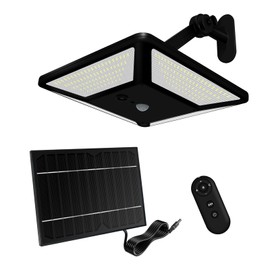 Solar Light Indoor Outdoor with Motion Sensor, 320LED Solar Shed Light/Remote/Timer/4 Lighting Modes, 3600LM Solar Pendant Light for Shed Barn Patio Chicken Coop Gazebo Garage