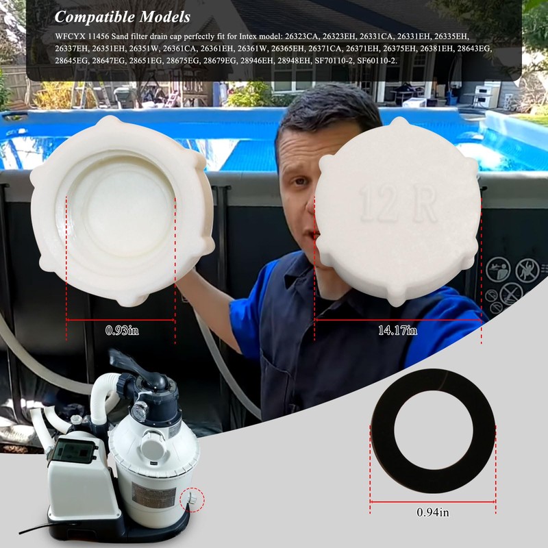 Drain Valve Cap Compatible with Intex Pools 11456 & 11385
