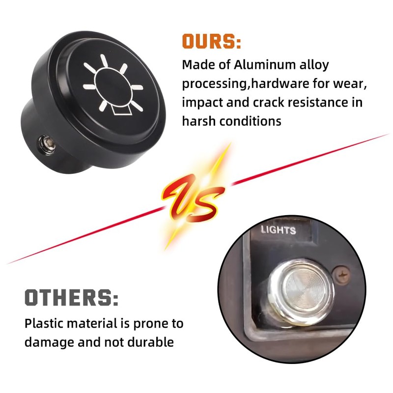 Aluminum Headlight Switch Knobs for 1985-1991 Ford Truck F150 F250